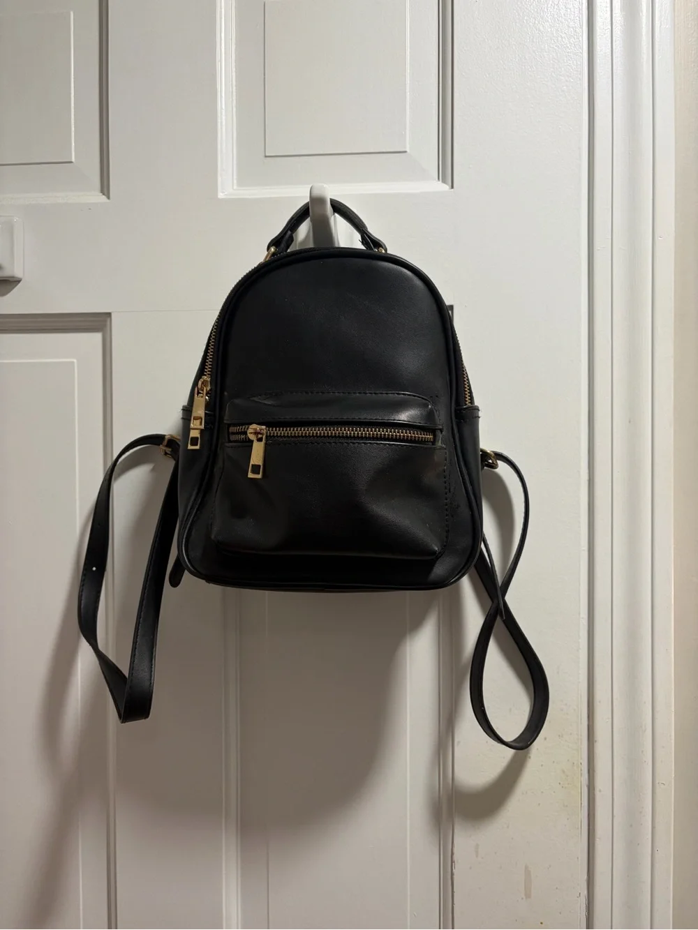 Forever 21 Black Mini Faux Leather Backpack